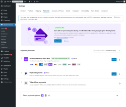 Page screenshot: WooCommerce → Settings → Payments
