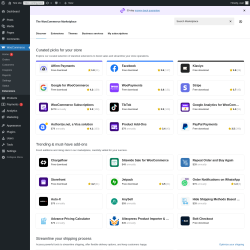 Page screenshot: WooCommerce → Extensions 