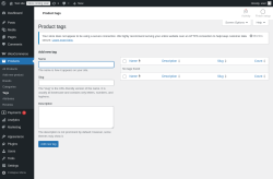 Page screenshot: Products → Tags