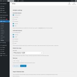 Page screenshot: Analytics → Settings