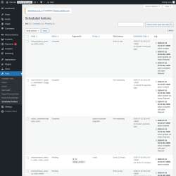 Page screenshot: Tools → Scheduled Actions