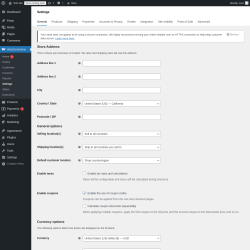 Page screenshot: WooCommerce → Settings