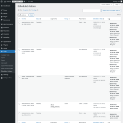 Page screenshot: Tools → Scheduled Actions