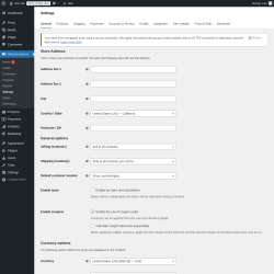 Page screenshot: WooCommerce → Settings