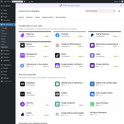 Page screenshot: WooCommerce → Extensions 
