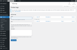 Page screenshot: Products → Tags