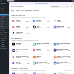 Page screenshot: WooCommerce → Extensions 