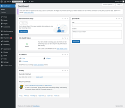 Page screenshot: Dashboard ‹ Test site — WordPress