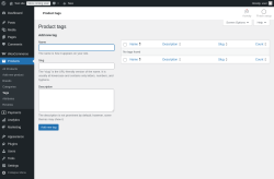Page screenshot: Products → Tags