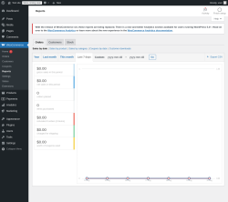 Page screenshot: WooCommerce → Reports
