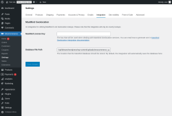 Page screenshot: WooCommerce → Settings → Integration