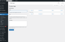 Page screenshot: Products → Tags
