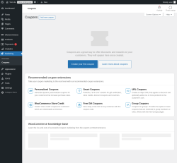 Page screenshot: WooCommerce → Coupons