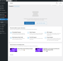 Page screenshot: Marketing → Coupons
