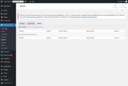 Page screenshot: WooCommerce → Reports → Stock