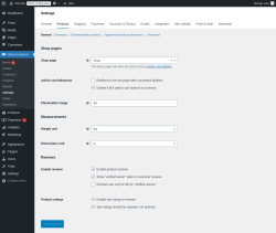 Page screenshot: WooCommerce → Settings → Products