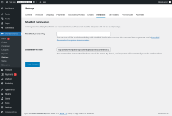 Page screenshot: WooCommerce → Settings → Integration