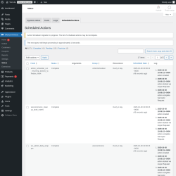 Page screenshot: WooCommerce → Status → Scheduled Actions