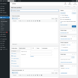 Page screenshot: Products → Add new product