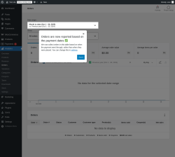 Page screenshot: Analytics → Orders