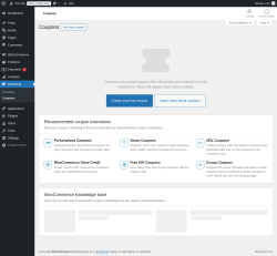 Page screenshot: WooCommerce → Coupons