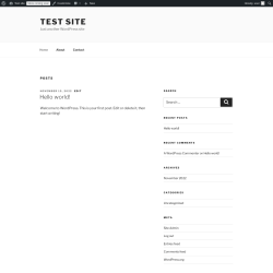 Page screenshot: Test site – Just another WordPress site