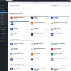 Page screenshot: WooCommerce &rarr; Extensions 
