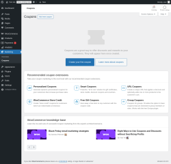 Page screenshot: Marketing &rarr; Coupons