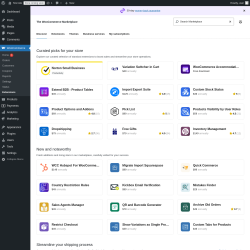 Page screenshot: WooCommerce &rarr; Extensions 