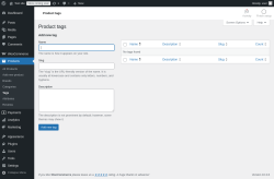 Page screenshot: Products &rarr; Tags