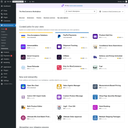 Page screenshot: WooCommerce &rarr; Extensions 