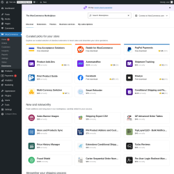 Page screenshot: WooCommerce &rarr; Extensions 