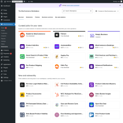 Page screenshot: WooCommerce &rarr; Extensions 