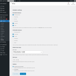 Page screenshot: Analytics &rarr; Settings
