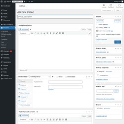 Page screenshot: Products &rarr; Add new product