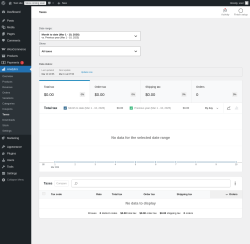 Page screenshot: Analytics &rarr; Taxes
