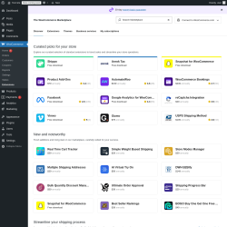 Page screenshot: WooCommerce &rarr; Extensions 