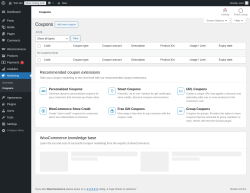 Page screenshot: WooCommerce &rarr; Coupons