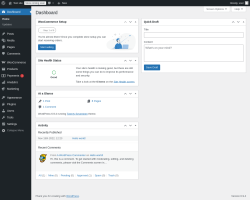 Page screenshot: Dashboard &lsaquo; Test site &mdash; WordPress