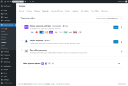 Page screenshot: WooCommerce &rarr; Settings &rarr; Payments