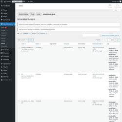 Page screenshot: WooCommerce &rarr; Status &rarr; Scheduled Actions