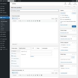 Page screenshot: Products &rarr; Add new product