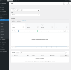 Page screenshot: Analytics &rarr; Taxes