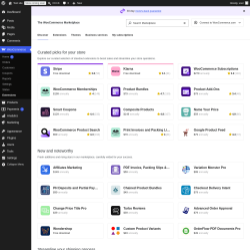 Page screenshot: WooCommerce &rarr; Extensions 