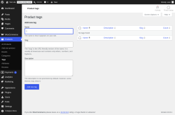 Page screenshot: Products &rarr; Tags