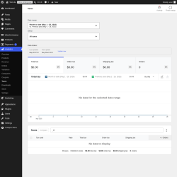 Page screenshot: Analytics &rarr; Taxes