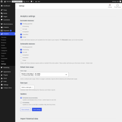 Page screenshot: Analytics &rarr; Settings
