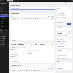 Page screenshot: Products &rarr; Add new product