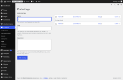 Page screenshot: Products &rarr; Tags