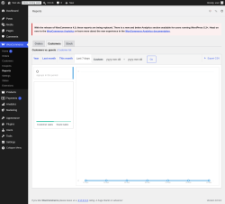 Page screenshot: WooCommerce &rarr; Reports &rarr; Customers
